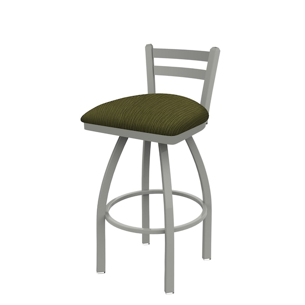 25" Low Back Swivel Counter Stool, Nickel Finish, Graph Parrot Seat